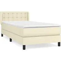 Syfax Boxspringbett mit Matratze Creme 100x200 cm Kunstleder