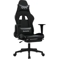 Syfax Gaming-Stuhl mit Fußstütze Schwarz Kunstleder