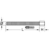 Ks Tools 610.2205, Spindel, Schwarz, 1 Stück(e), Stahl, G1/2, 2,1 cm