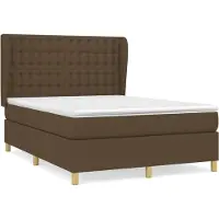 Syfax Boxspringbett mit Matratze Dunkelbraun 140x190 cm Stoff