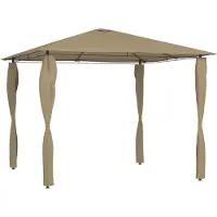 Syfax Pavillon mit Pfostenabdeckungen 3x3x2,6 m Taupe 160 g/m²