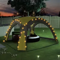 vidaXL "im Angebot" Partyzelt mit LED und 4 Seitenwänden 3,6x3,6x2,3 m Grün - Pavillons & Partyzelte CC25110