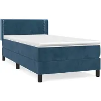 Syfax Boxspringbett mit Matratze Dunkelblau 100x200 cm Samt