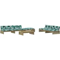 vidaXL 6-tlg. Garten-Lounge-Set mit Kissen Imprägniertes Kiefernholz
