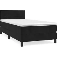 Syfax Boxspringbett mit Matratze Schwarz 90x190 cm Samt