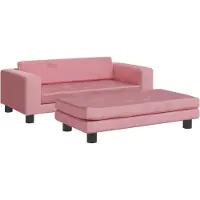 Syfax Hundebett mit Verlängerung Rosa 100x50x30 cm Samt