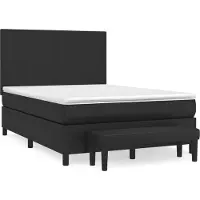 vidaXL Boxspringbett mit Matratze Schwarz 140x200 cm Kunstleder