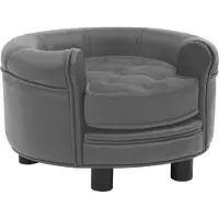Syfax Hundesofa Grau 48x48x32 cm Plüsch und Kunstleder