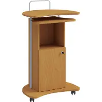 VCM Holz mobiles Rednerpult | Maße ca. H. 93 bis 111 x B. 56 x T. 41 cm | rollbar mit Schublade | Stehpult - Komil