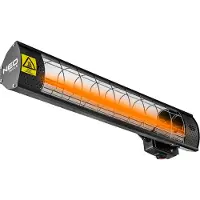 Neo Tools Heizstrahler Leistung 2000W, IP65, Heizelement goldene Halogenlampe, Heizfläche 18 qm, Betriebsdauer 6000 h, für Wand-, Decken- oder Stativmontage, für den Innen- und Außenbereich
