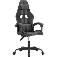Syfax Gaming-Stuhl Schwarz und Grau Kunstleder