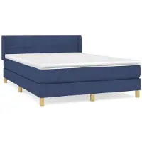 Syfax Boxspringbett mit Matratze Blau 140x190 cm Stoff