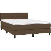 Syfax Boxspringbett mit Matratze Dunkelbraun 140x200 cm Stoff