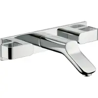 Hansgrohe 3-Loch Waschtischarmatur AXOR URQUIOLA DN 15 UP m Ala 168mm Stain steel optic mit Auslauf 168 mm stainless steel optic
