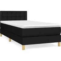 Syfax Boxspringbett mit Matratze Schwarz 100x200 cm Stoff