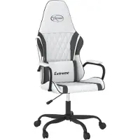 vidaXL Gaming-Stuhl Weiß und Schwarz Kunstleder
