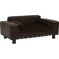 Syfax Hundesofa Braun 81x43x31 cm Plüsch und Kunstleder