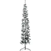 vidaXL Eleganter Künstlicher Halb-Weihnachtsbaum langlebig - modernes Design - mit Schnee Schlank 210 cm GermanyMöbel 66351 - Künstliche Weihnachtsbäume