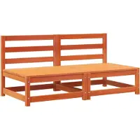 vidaXL Gartensofas ohne Armlehnen 2 Stk. Wachsbraun Massivholz Kiefer