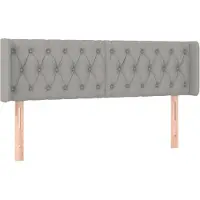 Syfax Kopfteil mit Ohren Hellgrau 147x16x78/88 cm Stoff