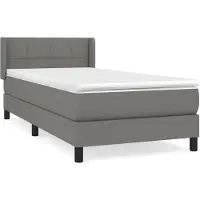 Syfax Boxspringbett mit Matratze Dunkelgrau 90x200 cm Stoff