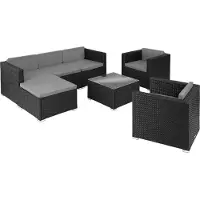TecTake Rattan Lounge Lignano für 5 bis 6 Personen widerstandsfähig