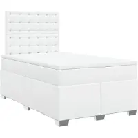 Syfax Boxspringbett mit Matratze Weiß 120x190 cm Kunstleder
