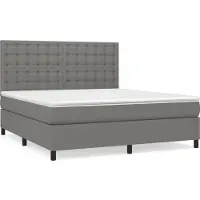 Syfax Boxspringbett mit Matratze Dunkelgrau 180x200 cm Stoff
