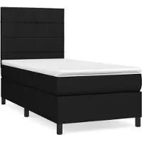 Syfax Boxspringbett mit Matratze Schwarz 80x200 cm Stoff