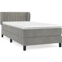 Syfax Boxspringbett mit Matratze Hellgrau 90x200 cm Samt