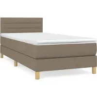 Syfax Boxspringbett mit Matratze Taupe 80x200 cm Stoff