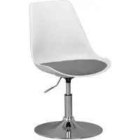 Amstyle KORSIKA Drehsessel Esszimmerstuhl Stoff-Sitzfläche in Weiß/Grau Drehstuhl ist höhenverstellbar Drehhocker mit Rückenlehne Besucherstuhl