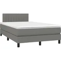 Syfax Boxspringbett mit Matratze Dunkelgrau 120x190 cm Stoff