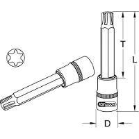 Ks Tools 1/2" Bit-Stecknuss für RIBE-Schrauben