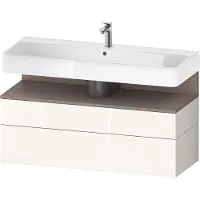 Duravit Qatego Waschtischunterbau, 1 Auszug und 1 Schublade, 1190x470x590mm, Nische Basalt Matt, QA4396043220000