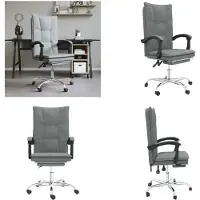 vidaXL Bürostuhl mit Liegefunktion Dunkelgrau Stoff - Bürostuhl Mit Liegefunktion - Bürostühle Mit Liegefunktion - Bürostuhl Mit Relaxfunktion - Schreibtischstuhl