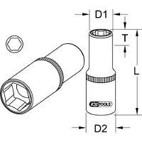 Ks Tools Zündkerzen-Stecknuss 3/8", 13/16", CHROMEplus