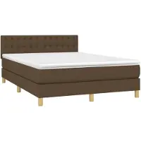 vidaXL Boxspringbett mit Matratze Dunkelbraun 140x200 cm Stoff