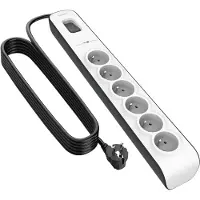 Belkin BSV603ca2m, 650 J, 6 AC-Ausgänge, Typ E, Schwarz, Weiß, Typ E, 2 m