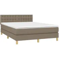 Syfax Boxspringbett mit Matratze Taupe 140x190 cm Stoff