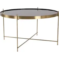 Ebuy24 Veo Couchtisch 70x40 cm messingfarben Stahl, Glas.