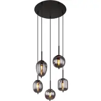 Globo Lighting Hängelampe Blacky schwarz 5-flammig