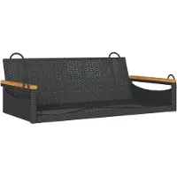 vidaXL Hängebank Schwarz 109x62x40 cm Poly Rattan