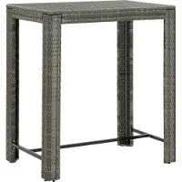 Syfax Garten-Bartisch Grau 100x60,5x110,5 cm Poly Rattan
