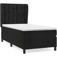 Syfax Boxspringbett mit Matratze Schwarz 100x200 cm Samt