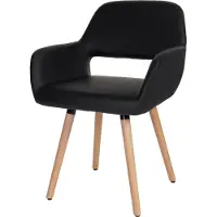 Mendler Esszimmerstuhl MCW-A50 II, Stuhl Küchenstuhl, Retro 50er Jahre Design Kunstleder, schwarz