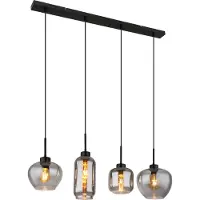Globo Lighting Hängeleuchte Metall schwarz matt, 4x E27