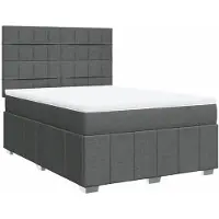 Syfax Boxspringbett mit Matratze Dunkelgrau 140x200 cm Stoff