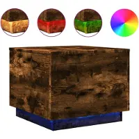 vidaXL Couchtisch mit LED-Leuchten Räuchereiche 50x50x40 cm