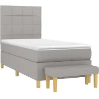 Syfax Boxspringbett mit Matratze Hellgrau 80x200 cm Stoff
